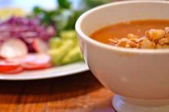 Posole and garnishes from putneyfarm.com