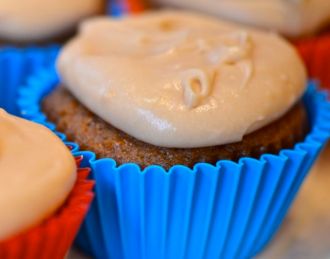Sweet Potato Cupcake With Caramel Cream Cheese Frosting.