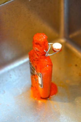 Exploding "probiotic" hot sauce. Nothing to do with brownies, but funny, nonetheless...