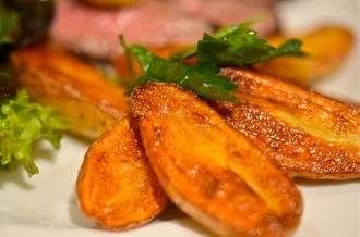 Pan Fried Fingerling Potatoes With Vanilla Salt.