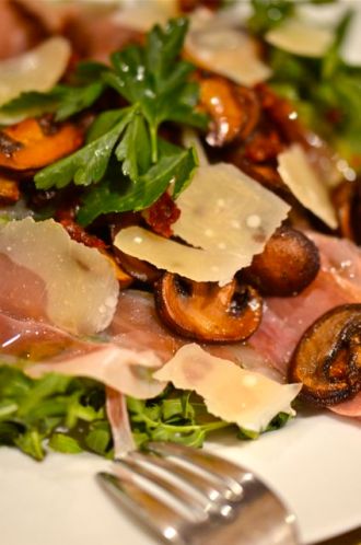 Warm Mushroom and Arugula Salad.