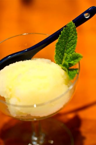 Meyer Lemon Sorbet.